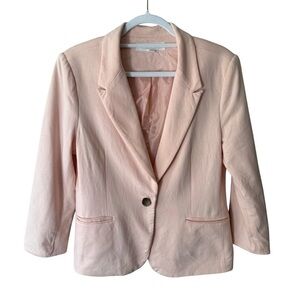 Forever 21 Pink Blazer Classic Notched Lapel 3/4 Length Sleeves Women’s L